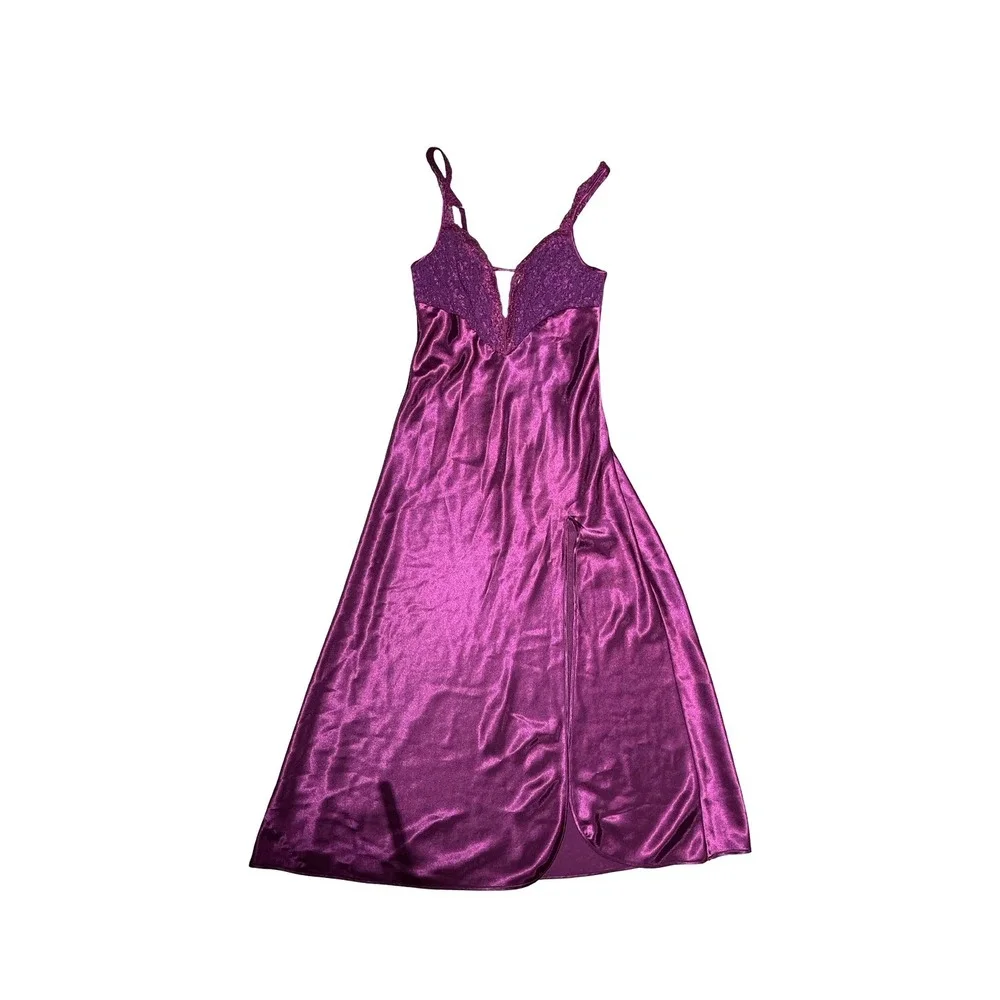 Victoria's Secret Golden Label Satin Slip Dress Size Small Purple